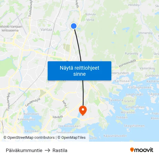 Päiväkummuntie to Rastila map