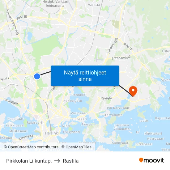 Pirkkolan Liikuntap. to Rastila map
