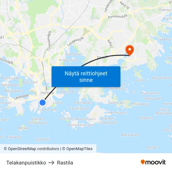 Telakanpuistikko to Rastila map