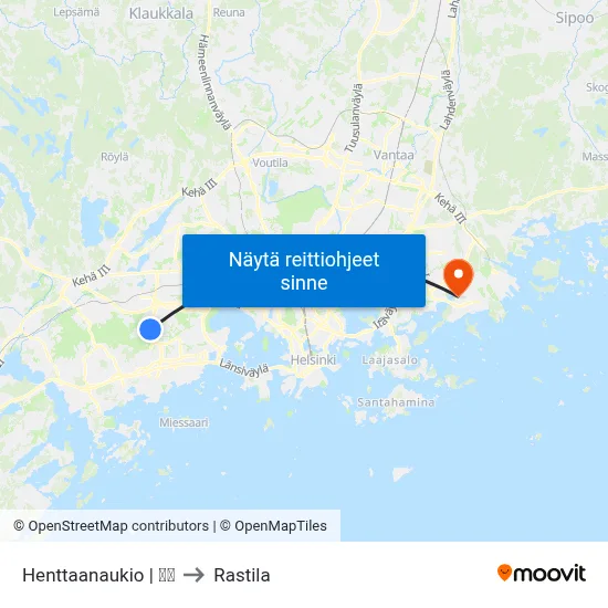 Henttaanaukio | 🏫🌳 to Rastila map