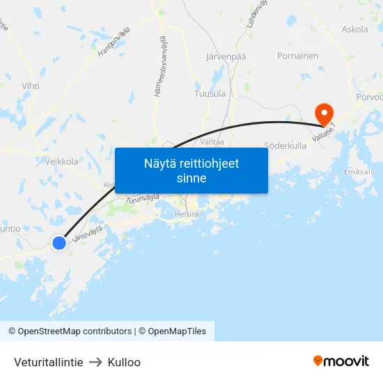 Veturitallintie to Kulloo map
