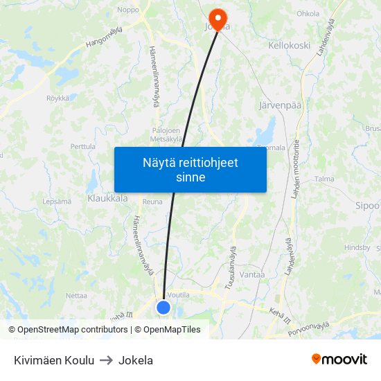 Kivimäen Koulu to Jokela map