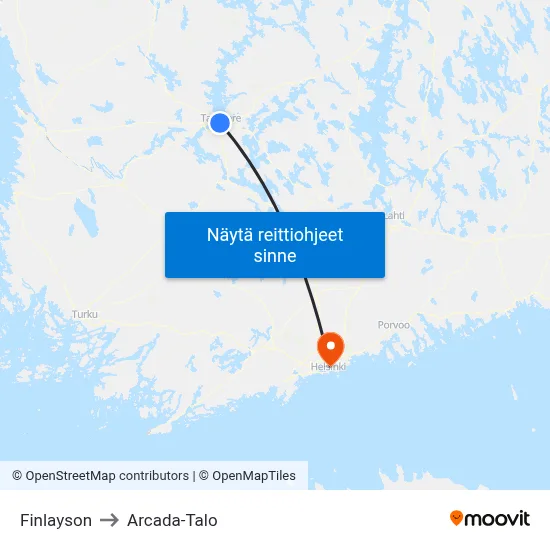 Finlayson to Arcada-Talo map
