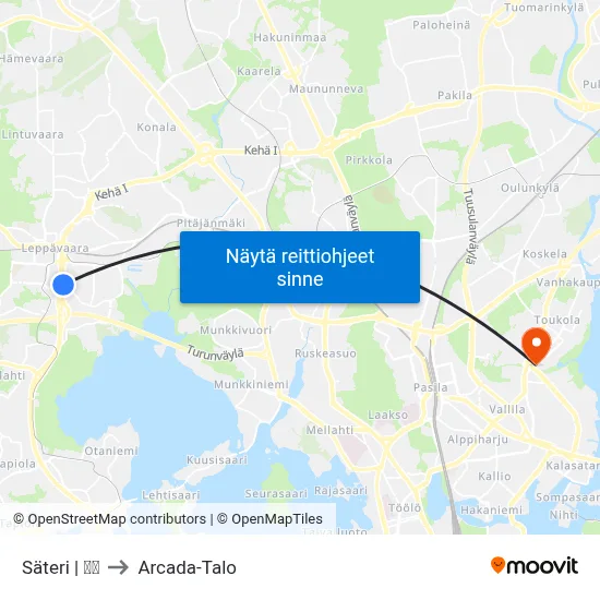 Säteri | 🏢🌳 to Arcada-Talo map
