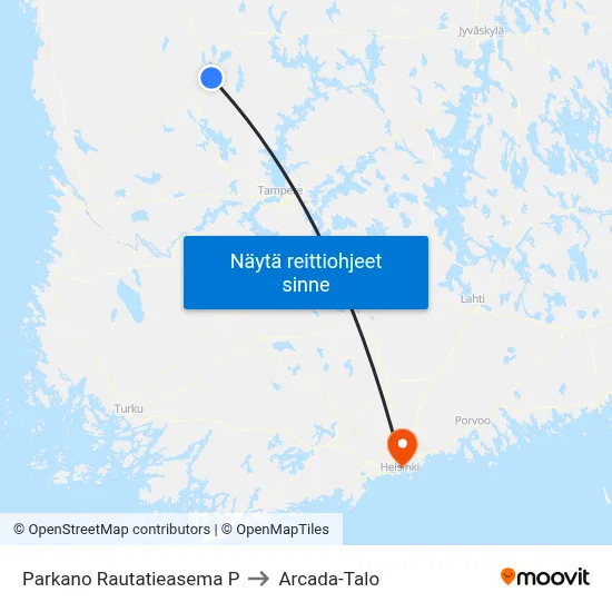 Parkano Rautatieasema P to Arcada-Talo map