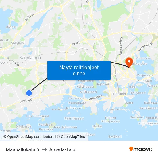 Maapallokatu 5 to Arcada-Talo map
