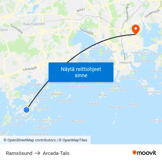 Ramsösund to Arcada-Talo map