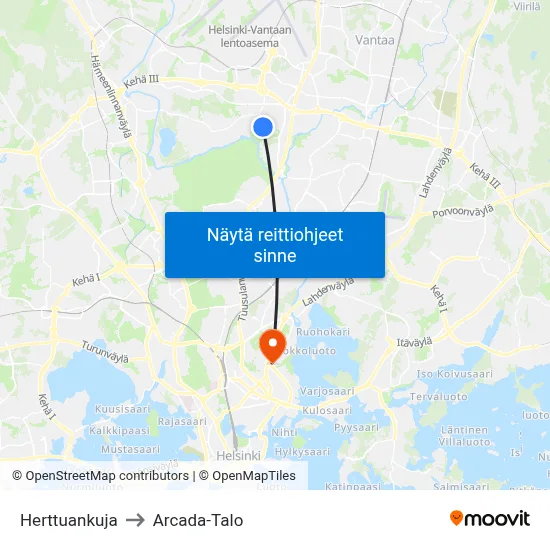Herttuankuja to Arcada-Talo map