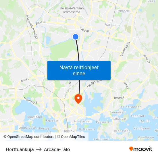 Herttuankuja to Arcada-Talo map