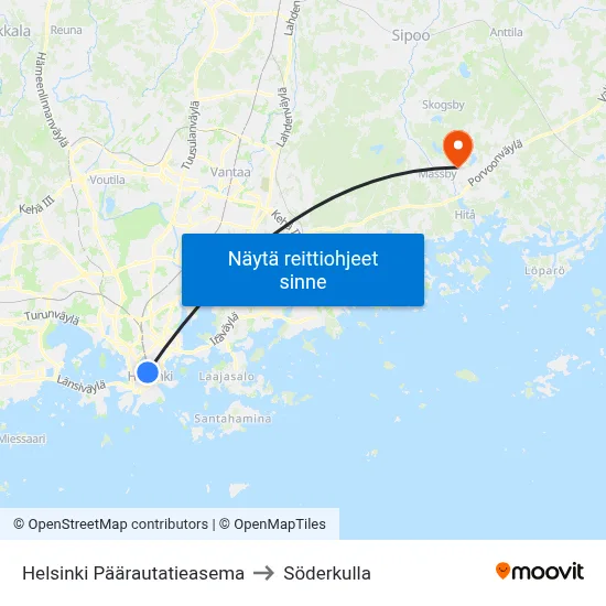 Helsinki Päärautatieasema to Söderkulla map