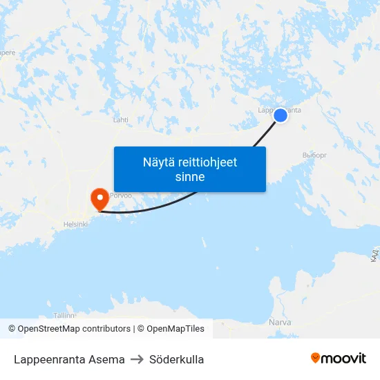 Lappeenranta Asema to Söderkulla map