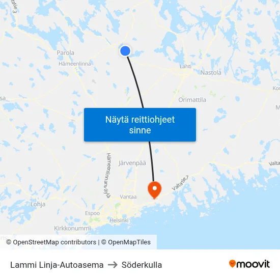 Lammi Linja-Autoasema to Söderkulla map