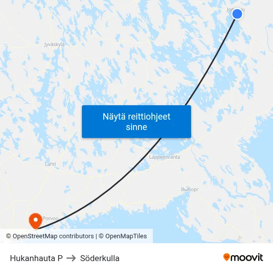 Hukanhauta P to Söderkulla map
