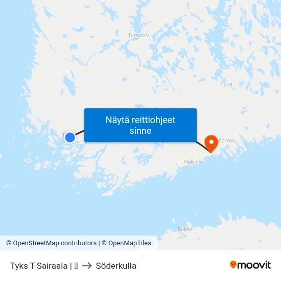 Tyks T-Sairaala | 🏥 to Söderkulla map