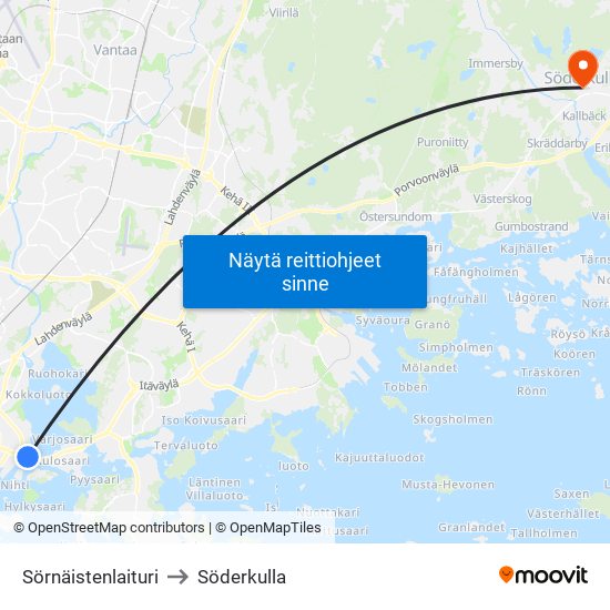 Sörnäistenlaituri to Söderkulla map