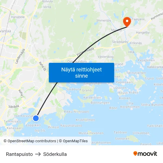 Rantapuisto to Söderkulla map