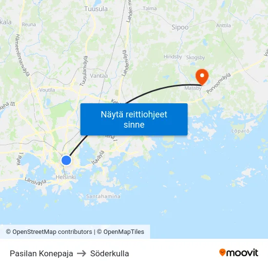 Pasilan Konepaja to Söderkulla map