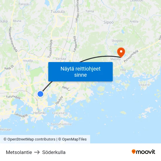 Metsolantie to Söderkulla map