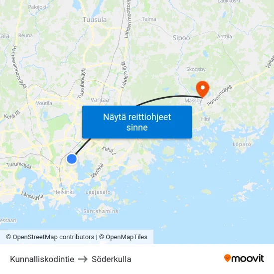 Kunnalliskodintie to Söderkulla map