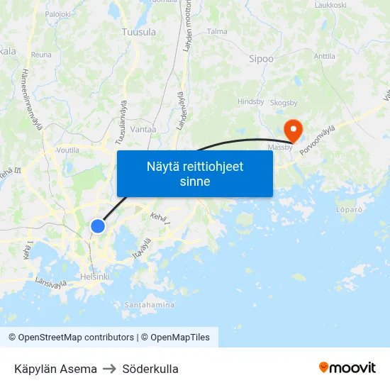 Käpylän Asema to Söderkulla map