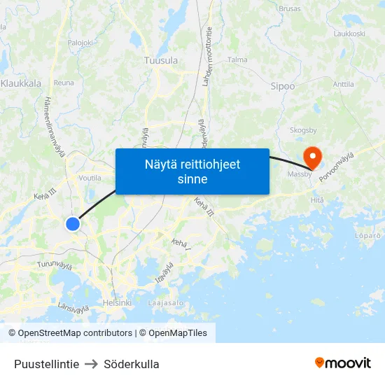 Puustellintie to Söderkulla map