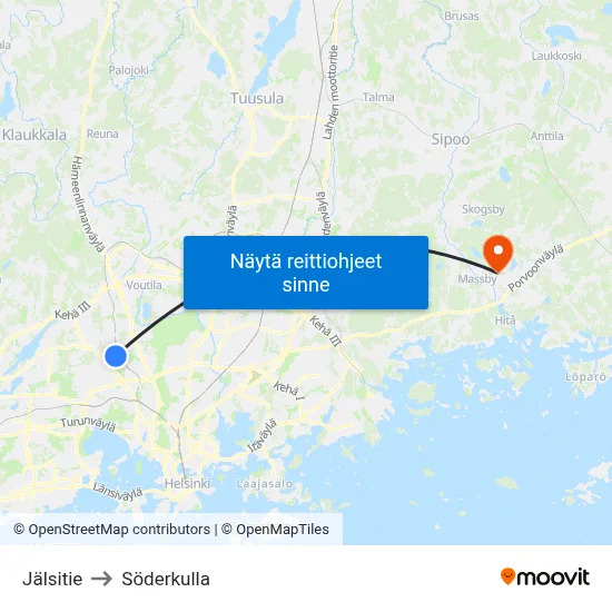 Jälsitie to Söderkulla map