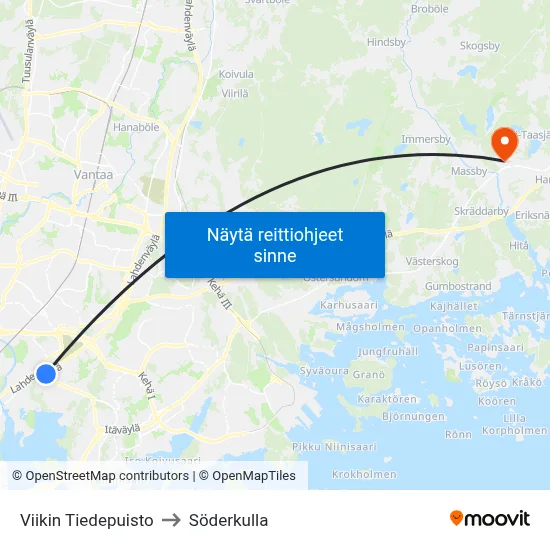 Viikin Tiedepuisto to Söderkulla map