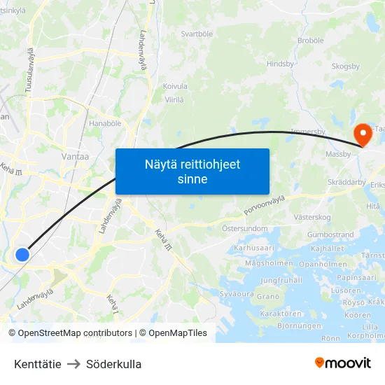 Kenttätie to Söderkulla map