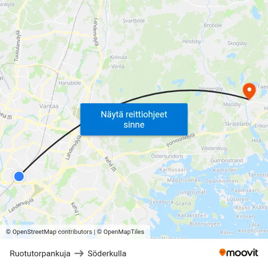Ruotutorpankuja to Söderkulla map