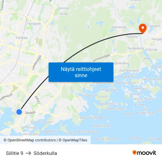 Siilitie 9 to Söderkulla map