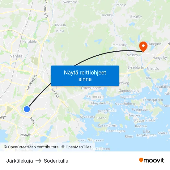 Järkälekuja to Söderkulla map