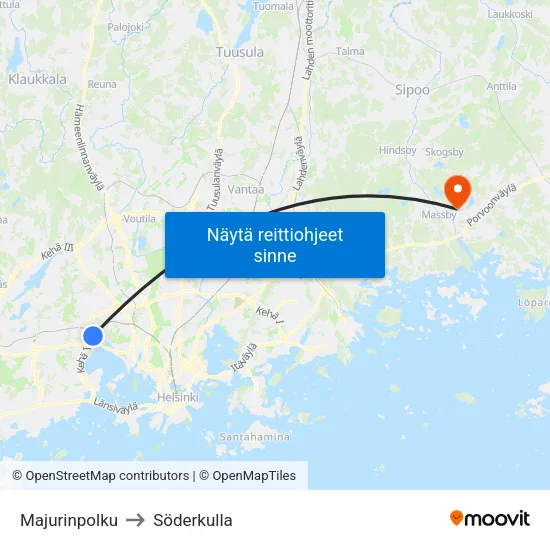 Majurinpolku to Söderkulla map