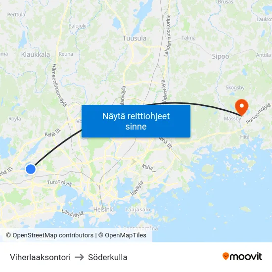 Viherlaaksontori to Söderkulla map