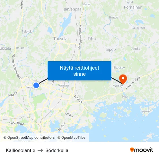Kalliosolantie to Söderkulla map