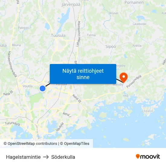 Hagelstamintie to Söderkulla map