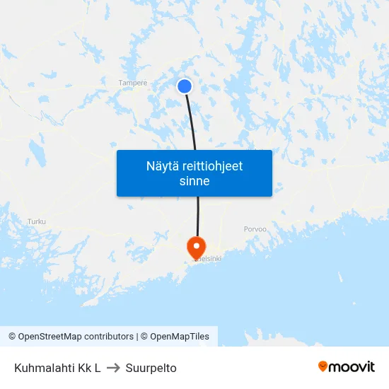 Kuhmalahti Kk L to Suurpelto map