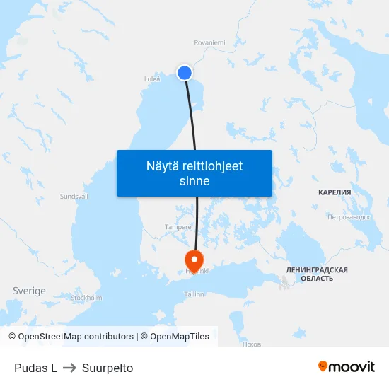 Pudas L to Suurpelto map