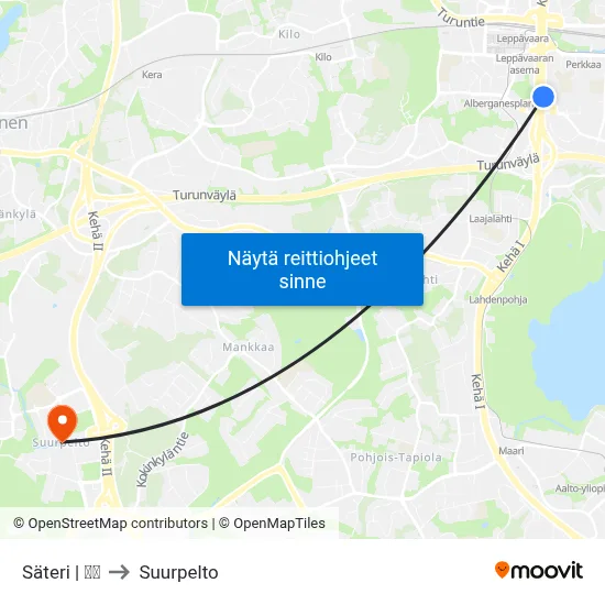 Säteri | 🏢🌳 to Suurpelto map