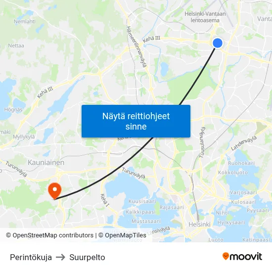 Perintökuja to Suurpelto map