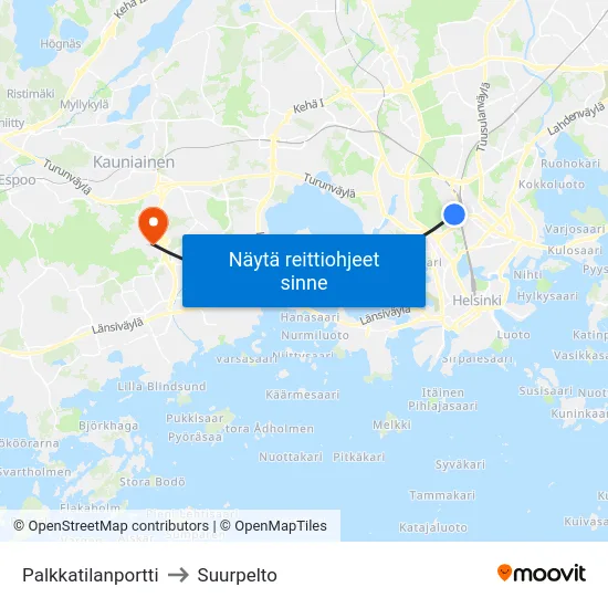 Palkkatilanportti to Suurpelto map