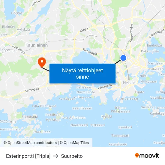Esterinportti [Tripla] to Suurpelto map