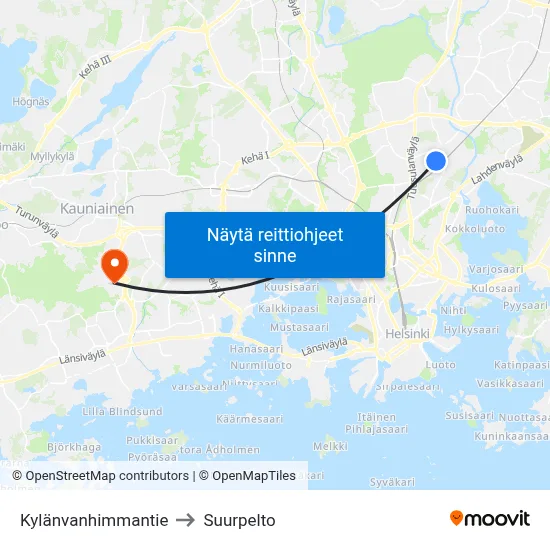 Kylänvanhimmantie to Suurpelto map