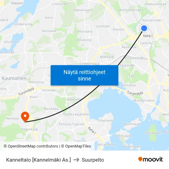 Kanneltalo [Kannelmäki As.] to Suurpelto map
