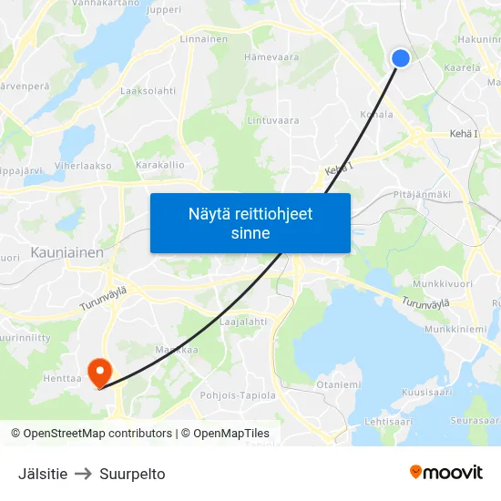 Jälsitie to Suurpelto map