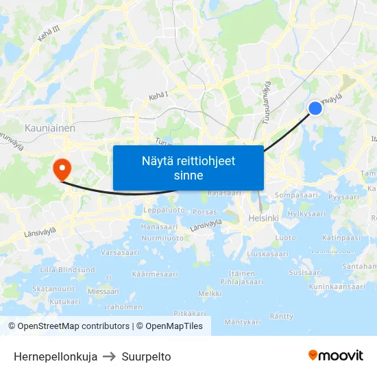 Hernepellonkuja to Suurpelto map