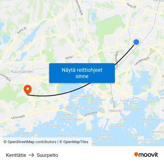 Kenttätie to Suurpelto map