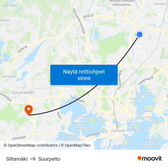 Siltamäki to Suurpelto map