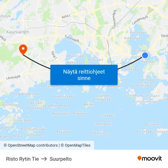 Risto Rytin Tie to Suurpelto map