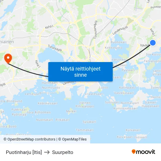 Puotinharju [Itis] to Suurpelto map