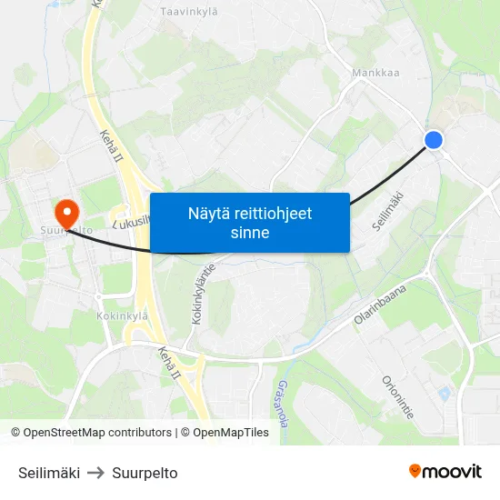 Seilimäki to Suurpelto map